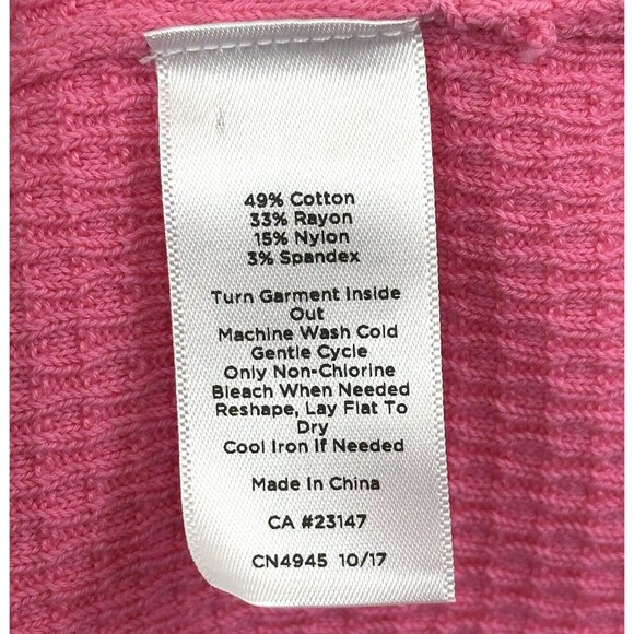 Talbots Tipped Cardigan Sweater Womens S Faux Pearl Buttons Career Pink Black - Picture 13 of 15